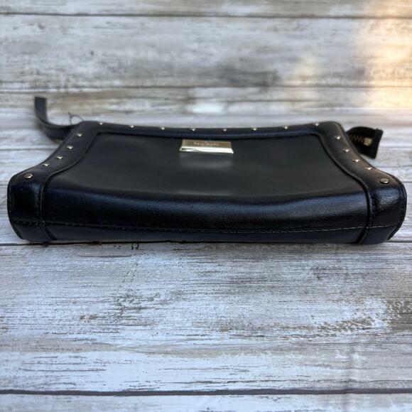 Kate Spade Helena Street Yulie Studded Wallet Wristlet Clutch Black Leather Moto - Picture 2 of 13